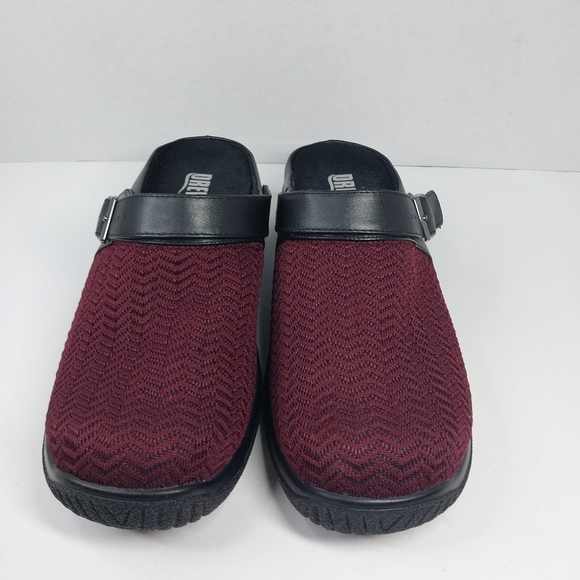 Drew Savannah Womens Size 8 WW Slingback Burgundy Wavy Stretch Clog Shoes - Picture 2 of 12